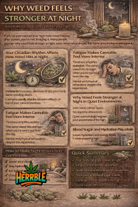 why weed feels stronger at night